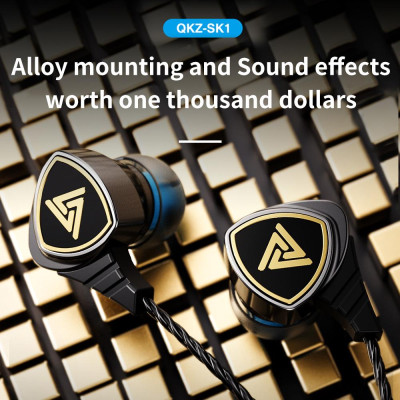 Tai nghe QKZ SK1 nhét trong tai có dây 3,5mm Âm thanh trầm trọng kim loại nút Điều khiển từ xa