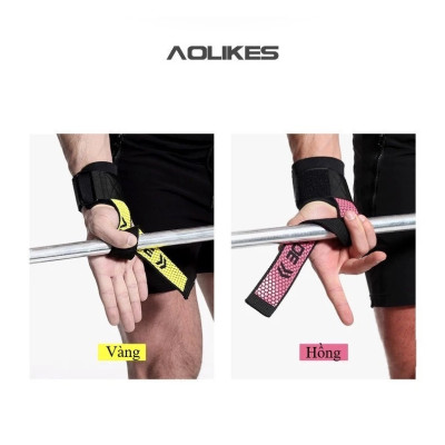 Dây kéo lưng trợ lực cổ tay AOLIKES AL7633 nâng tạ tập gym sports fitness protection help wristbands