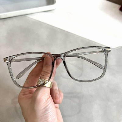 Kính gọng Mắt vuông form to nhựa dẻo siêu nhẹ màu thạch xám