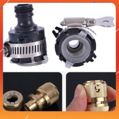 ️Evoucher Bộ dây vòi xịt nước rửa xe, tưới cây , tăng áp 3 lần, loại 15m 206319 đầu đồng, cút đồng nối nhựa đen