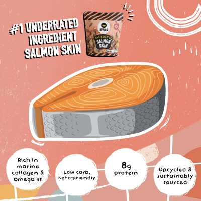 Da cá hồi trứng muối Salted Egg Salmon Skin 80g IRVINS
