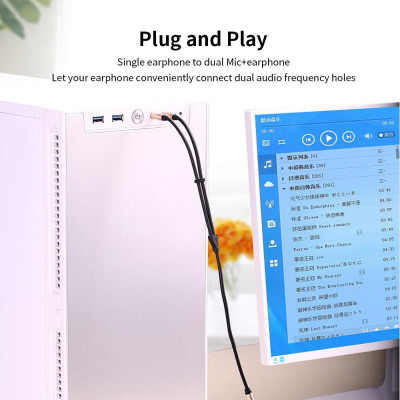 VENTION 3.5mm Audio Extension Cable 3.5 Jack AUX Female to Dual Male Earphone for Phone Headphone Speaker Tablet PC 0.3m