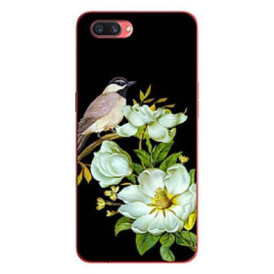 Ốp lưng in cho Oppo Realme C1 mẫu Chim Đậu Cành Hoa Đen - Hàng chính hãng