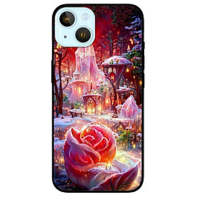 Ốp lưng cho IPhone 12 - 12 Pro - 12 Pro Max - 13 Mini - 13 - 13 Pro - 13 Pro Max - Hoa Hồng Ánh Sáng - Hàng Chính Hãng
