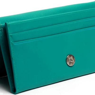 Ví Nữ Da Bò 2 Gấp Huy Hoàng HT3166 (18,5 x 9 cm) - Xanh Lá