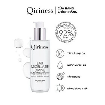 Dung dịch làm sạch và tẩy trang cho da nhạy cảm nguồn gốc thiên nhiên Qiriness Divine Micellar Water 200ml