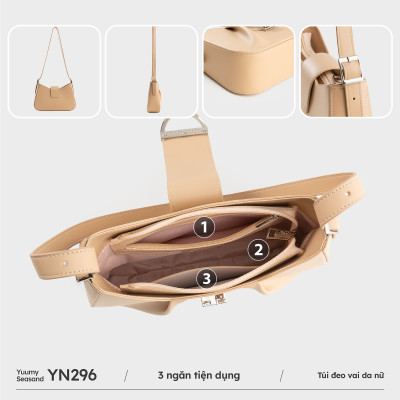 Túi Yuumy ( Thời trang nữ thiết kế khoá cách điệu sang chảnh size 26 - Túi đeo vai da Seasand YN296 )