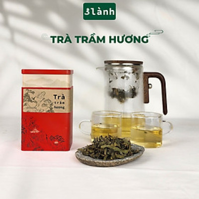 Trà Trầm Hương Dạng Lá Hộp 50gr 3 Lành Hoàn Toàn Từ Lá Dó Bầu Ngủ Ngon Giảm Stress
