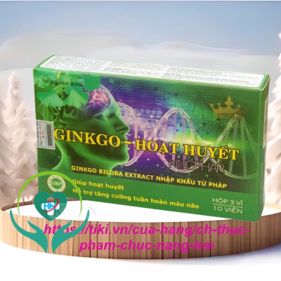 Viên uống tăng cường tuần hoàn não Ginkgo - Hoạt huyết Kingphar, hộp 30v