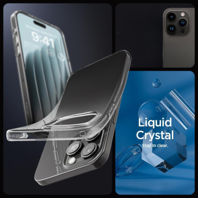 Ốp Lưng Spigen Dành Cho iPhone 15 Pro Max / iPhone 15 Pro / iPhone 15 Plus / iPhone 15, SPIGEN LIQUID CRYSTAL CLEAR - HÀNG CHÍNH HÃNG