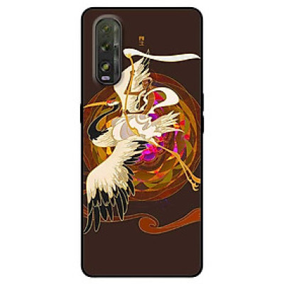 Ốp lưng dành cho Oppo Find X2 mẫu Hạc Trắng Đen
