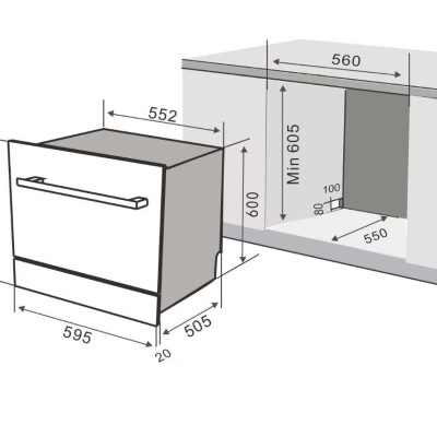 Máy Rửa Chén KAFF KF-BISMS8 Nhập Khẩu - 8 Bộ - Hàng Chính Hãng