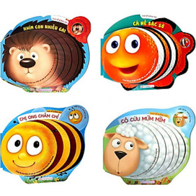 Combo Trọn Bộ 4 Cuốn Thơ Về Động Vật: Nhím Con Nhiều Gai + Cá Hề Sặc Sỡ + Cô Cừu Mũn Mĩm + Chị Ong Chăm Chỉ