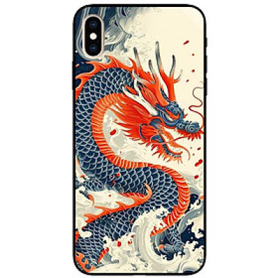 Ốp lưng cho iPhone X - iPhone Xs - Xs Max - XR - iPhone 11 - 11 Pro Max - Rồng Xanh Trên Biển - Hàng Chính Hãng