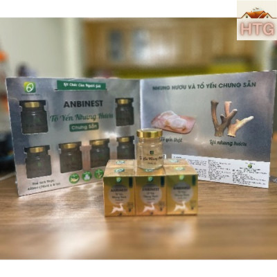 Tổ yến Nhung hươu chưng sẵn, Anbinest, The Moshav Farm, Tốt cho người cao tuổi, người mới ốm dậy, trẻ em suy dinh dưỡng, xương khớp - Khay quà tặng