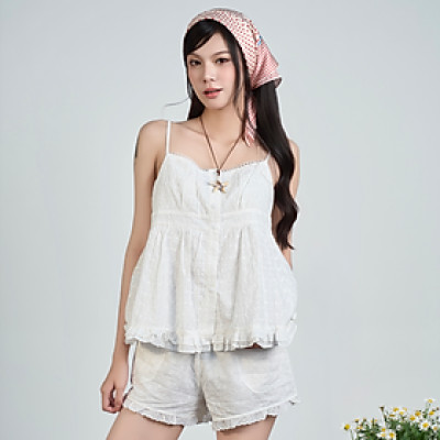 Áo 2 dây nữ babydoll chiết eo xòe Min Miều Est.2013