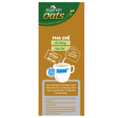 Combo 2 túi: Ngũ Cốc Yến Mạch Hạnh Nhân Hạt Chia 400G + Ngũ Cốc Yến Mạch 400G [ít đường](Tặng Kèm 1 Túi Yến Mạch 150G)