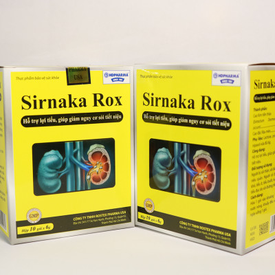 Sirnaka Rox lợi tiểu, giảm nguy cơ sỏi thận, sỏi tiết niệu - Hộp 10 gói thành phần Cao Kim tiền thảo, Cao đặc Râu mèo