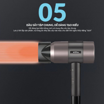 Máy Sấy Tóc HAATZ CIM908 Sấy Tóc Đa Năng 2 Chiều Nóng Lạnh, Hàng Chính Hãng Bảo Hành 2 Năm