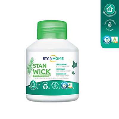 Sáp thơm khử mùi Stanhome Stan Wick Green Floral 250ml hương hoa cỏ mùa xuân tiêu chuẩn Air Label Score A+