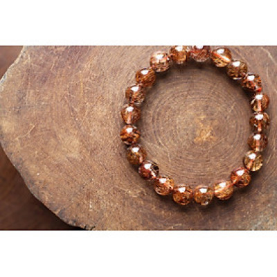 Vòng tay phong thủy đá Thạch Anh Tóc Nâu 10 ly - đá thiên nhiên 100%