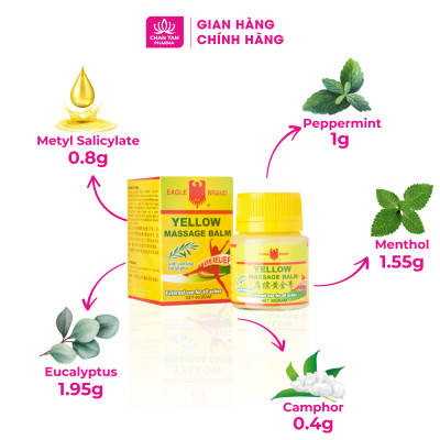 [Chính Hãng Singapore] Dầu Cù Là Con Ó Vàng Yellow Balm 40g - Giảm Đau Hiệu Quả