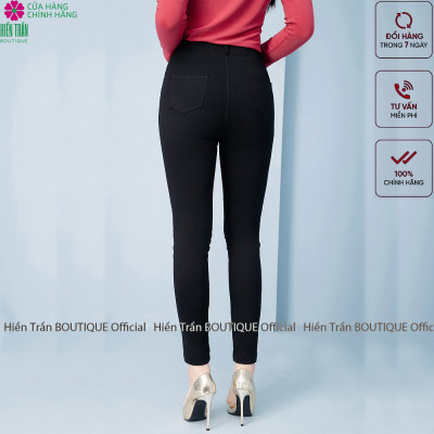 Quần tregging nữ công sở Hiền Trần BOUTIQUE cạp cao, khóa kéo vải dày dặn co giãn, mặc tôn dáng