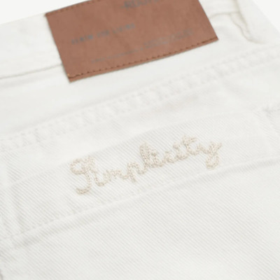 Quần denim nam / Quần jean màu Trắng thêu túi sau Form Straight cropped - RT 10S25DPA011 | ROUTINE CÀ MAU