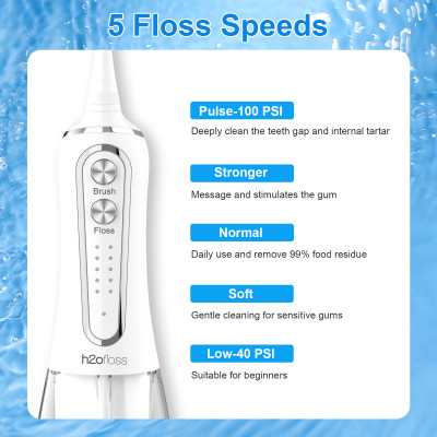 Máy tăm nước kết hợp bàn chải điện 2 in 1 H2Ofloss HF-S01 - Hàng chính hãng