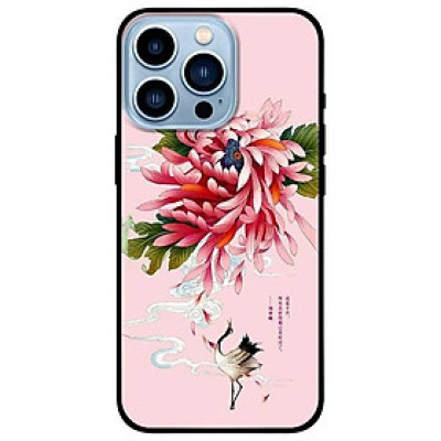 Ốp lưng dành cho Iphone 13 Mini - Iphone 13 - Iphone 13 Pro -  Iphone 13 Pro Max - Hạc Mẫu Đơn