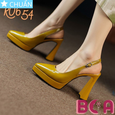 Giày nữ đẹp cao gót 9 phân RO654 ROSATA tại BCASHOP mũi nhọn, quai vòng sau kết hợp bề mặt bóng sang trọng và tinh tế