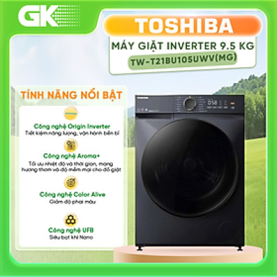Máy giặt Toshiba Inverter 9.5 kg TW-T21BU105UWV(MG) - Hàng chính hãng - Chỉ giao HCM