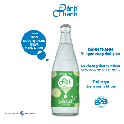Thùng 12 chai Nước Khoáng Thiên Nhiên Có Ga Đảnh Thạnh Khoáng Chanh chai thủy tinh 430ml