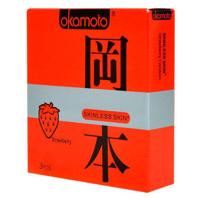 Bao Cao Su Okamoto Skinless Skin Strawberry (Hộp 10 Gói)