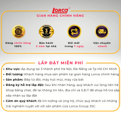 Máy Rửa Bát 13 Bộ LORCA TA 918DWS - Hàng Chính Hãng Cao Cấp Nhập Khẩu Malaysia Bền Bỉ Tiết Kiệm Điện