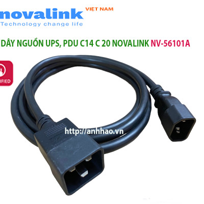 Dây nguồn C14 C20 dùng cho UPS, PDU, server dài 2m, Lõi đồng 3 x 2.08mm tiêu chuẩn UL - Hàng chính hãng