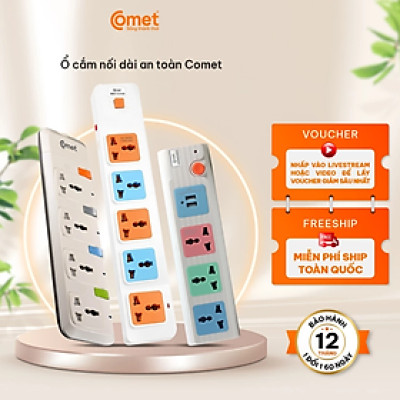 Ổ cắm đa năng Comet có USB công suất cao 2500W chịu nhiệt bảo hành 1 đổi 1