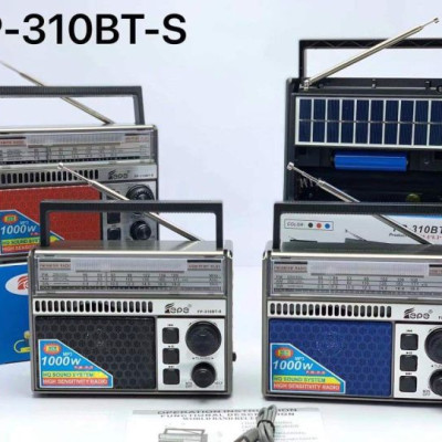 Đài radio FP-310BT-S năng lượng mặt trời, Bắt Sóng FM, AM,SW/USB/Thẻ nhớ/Bluetooth-HÀNG CHÍNH HÃNG