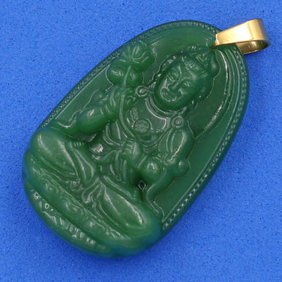 Mặt dây chuyền Đại Thế Chí Bồ Tát thạch anh xanh 3.6cm MTXA4 - phật bản mệnh tuổi Ngọ - Mặt size nhỏ