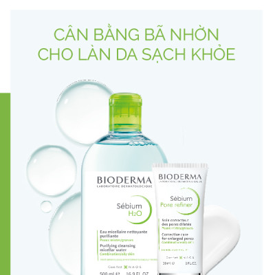 Tẩy trang BIODERMA SEBIUM H20 Dành Cho Da Dầu Mụn (500ml) - VIVALUST COSMETICS - Hàng Chính Hãng