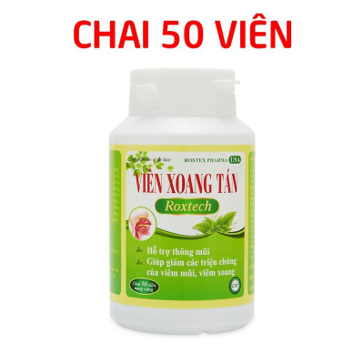 Combo 2 Lọ Viên Xoang Tán Roxtech thảo dược giúp giảm viêm xoang, viêm mũi dị ứng, nghẹt tắc mũi, chảy nước mũi - Lọ 50 viên