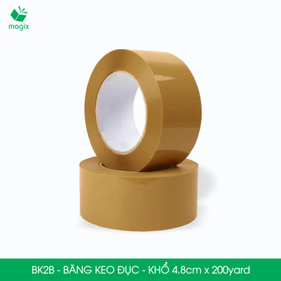 BK2B - 12 cuộn băng keo đục khổ 4.8cm x 200yard - Băng dính đóng hàng, băng keo khổ lớn