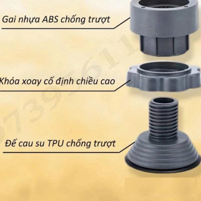 Bộ 4 chân đế cao su 722s chống rung tăng giảm máy giặt tủ lạnh tiện lợi phù hợp cho mọi loại máy