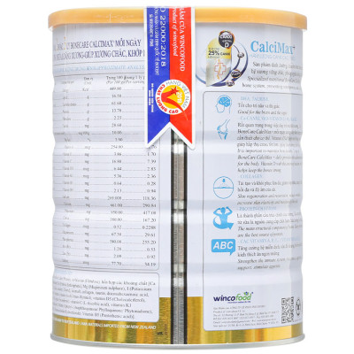 Combo 2 lon sữa bột Bonecare Calcimax+: dành cho người từ 18 tuổi trở lên bổ sung canxi phòng ngừa loãng xương, tim mạch và tiểu đường.