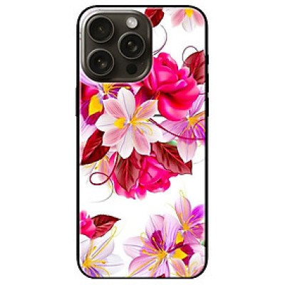 Ốp lưng dành cho Iphone 15 - Iphone 15 Plus - Iphone 15 Pro - Iphone 15 Pro Max - Hoa Hồng Nền Trắng - Hàng Chính Hãng