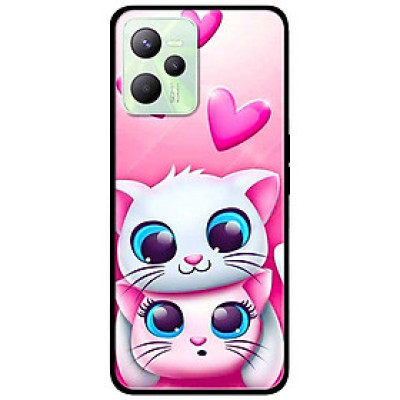 Ốp lưng dành cho Realme C35 mẫu Hai Mèo Hồng Trái Tim