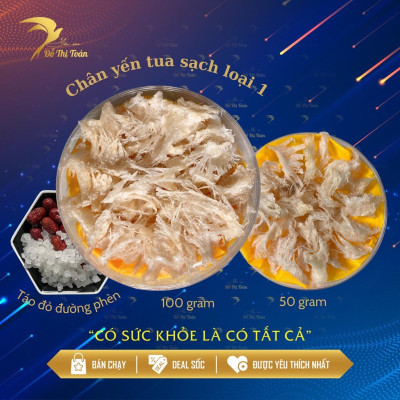 Chân yến sạch loại 1 hộp 100gr- Ăn chân yến tăng cường miễn dịch - Cải thiện đường hô hấp - Tặng táo đường - Yến sào Đỗ Thị Toán