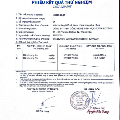 Nước giặt xả hữu cơ enzyme sinh học từ vỏ dứa Fuwa3e 3L