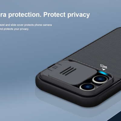 Ốp lưng chống sốc bảo vệ Camera cho iPhone 14 Pro Max hiệu Nillkin Camshield - hàng nhập khẩu