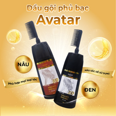 Dầu Gội Phủ Bạc Thảo Dược Avatar Color Hair Shampoo Chai 500 mL (02 Màu)